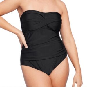 Kona Sol  Black Women's Swimsuit Strapless NWT